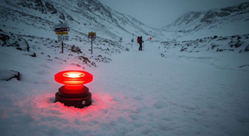Red button in the snow